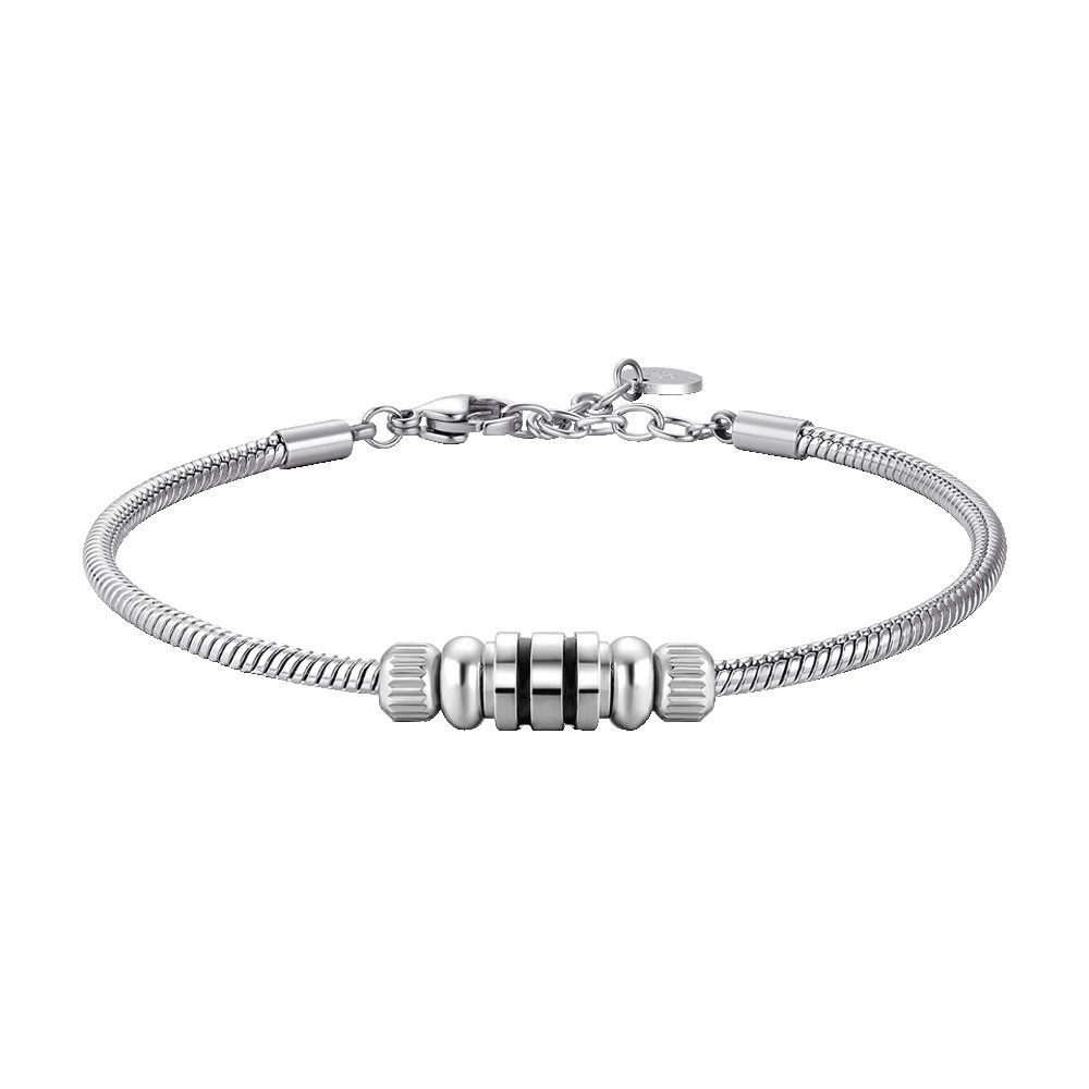 Luca Barra Bracciale Acciaio Elemento con Smalto
