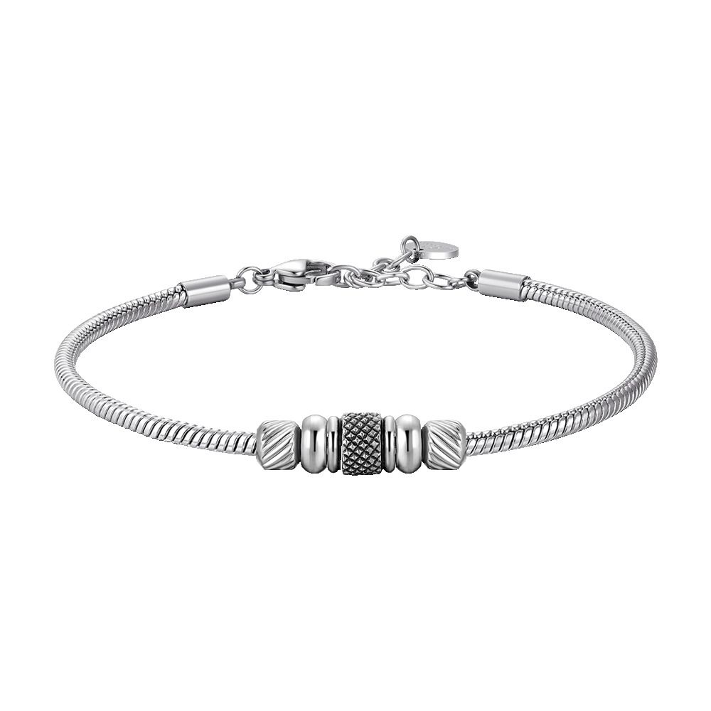 Luca Barra Bracciale Acciaio Elementi Acciaio