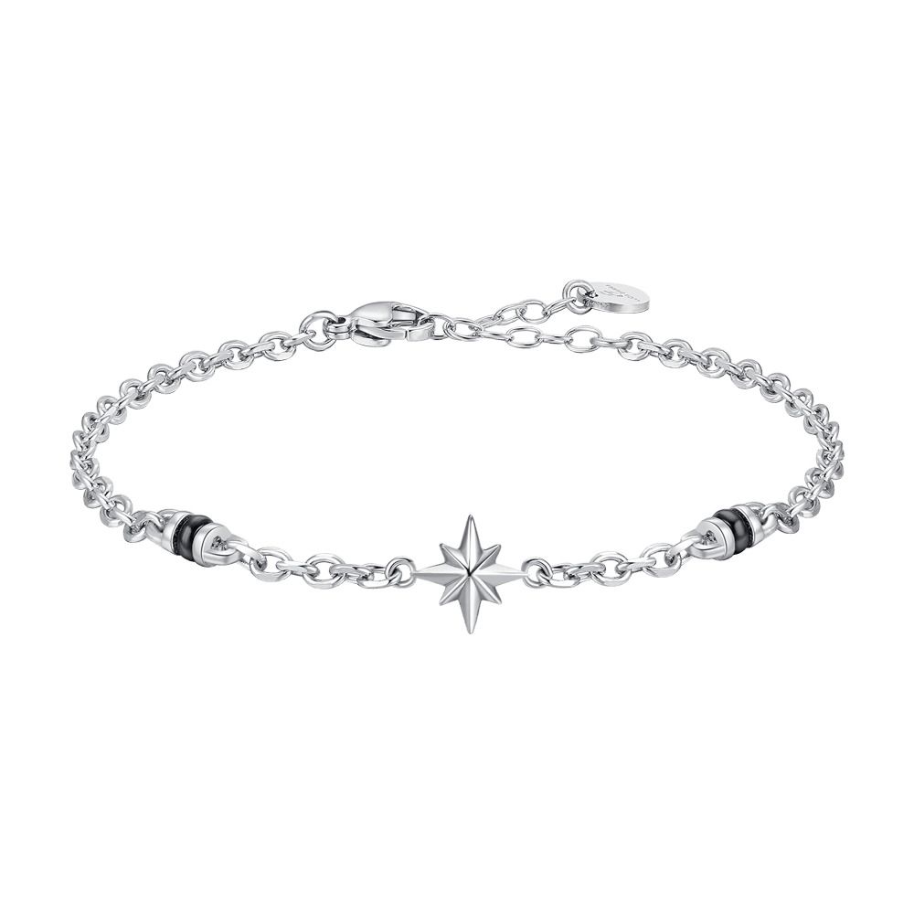 Luca Barra Bracciale Acciaio con Rosa Dei Venti