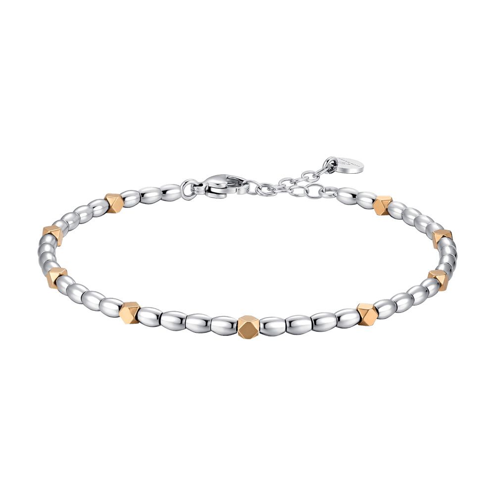 Luca Barra Bracciale Acciaio ed Ematite Gold