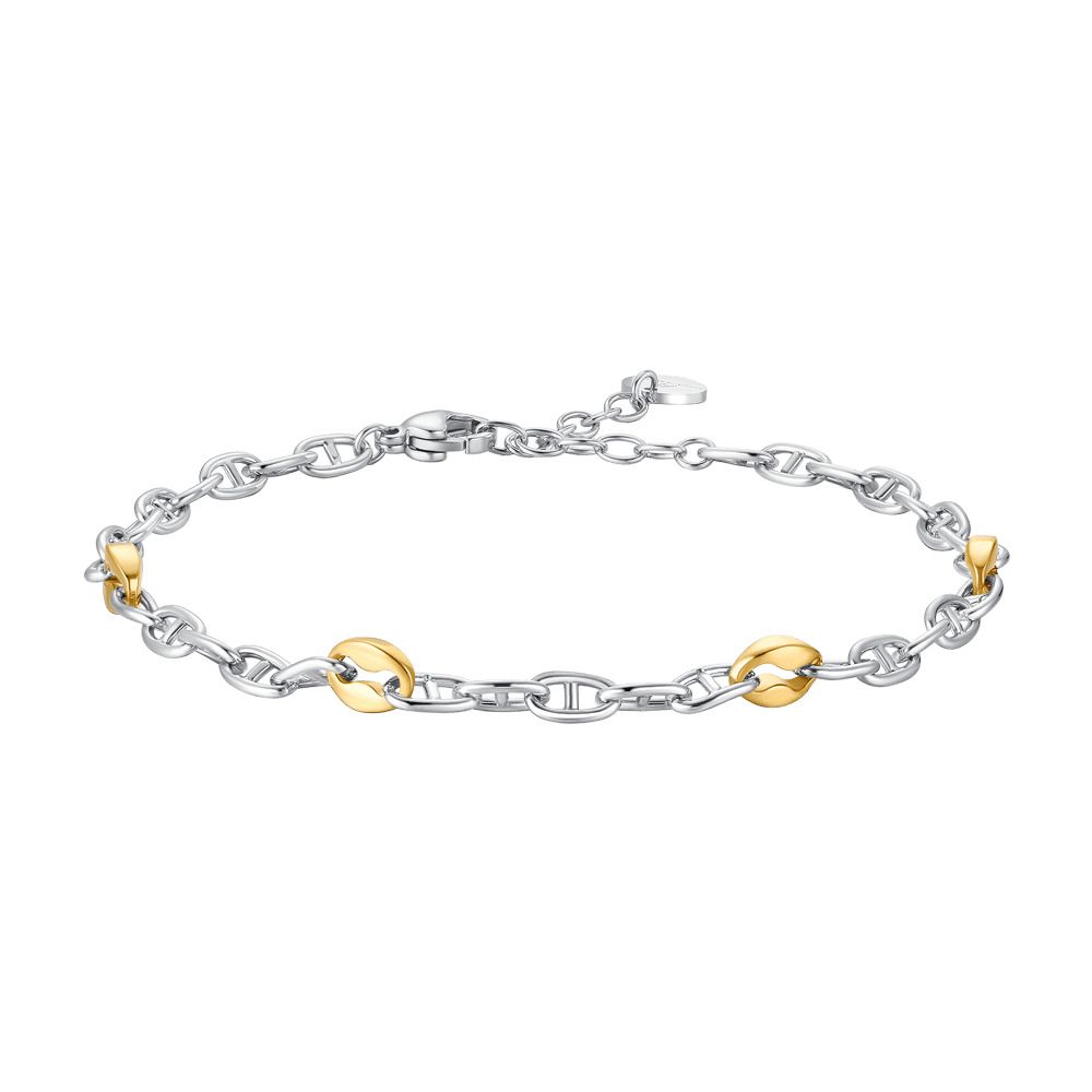 Luca Barra Bracciale con Elementi Gold Acciaio