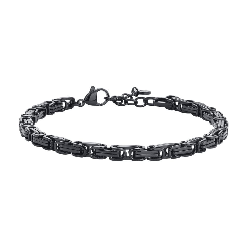 Luca Barra Bracciale Catena Acciaio Ip Nero 2.5 mm