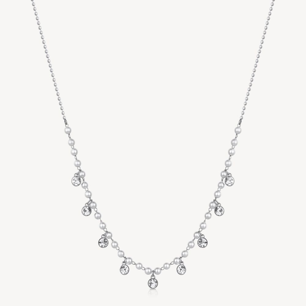 Brosway Collana Donna Acciaio Perle e Cristalli Chant