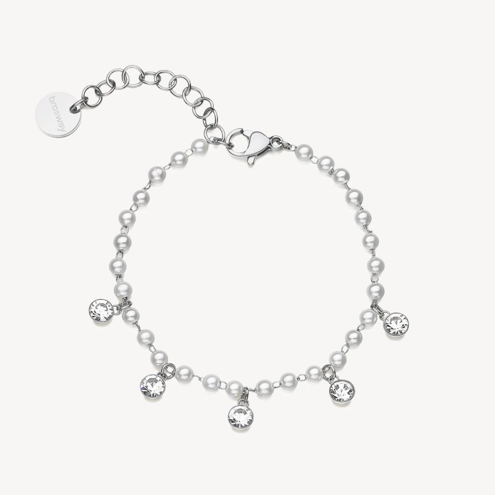 Brosway Bracciale Acciaio Perle e Cristalli Chant