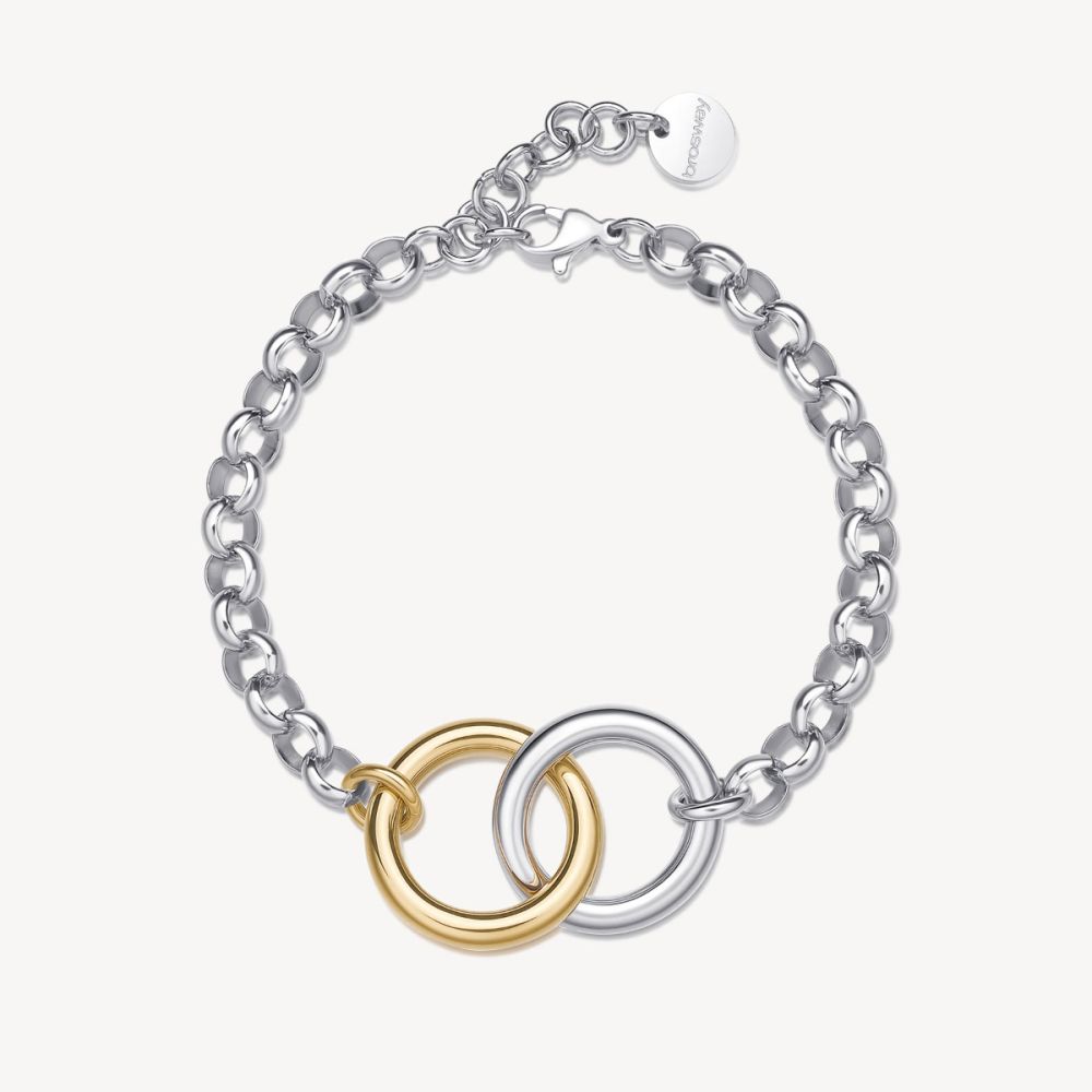 Brosway Bracciale Acciaio Cerchi Incrociati Bicolore Aura