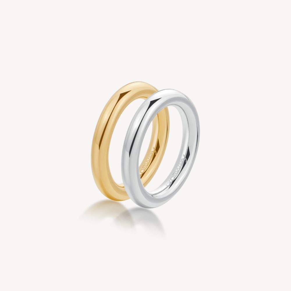 Brosway Anello Doppio Acciaio e Gold Aura