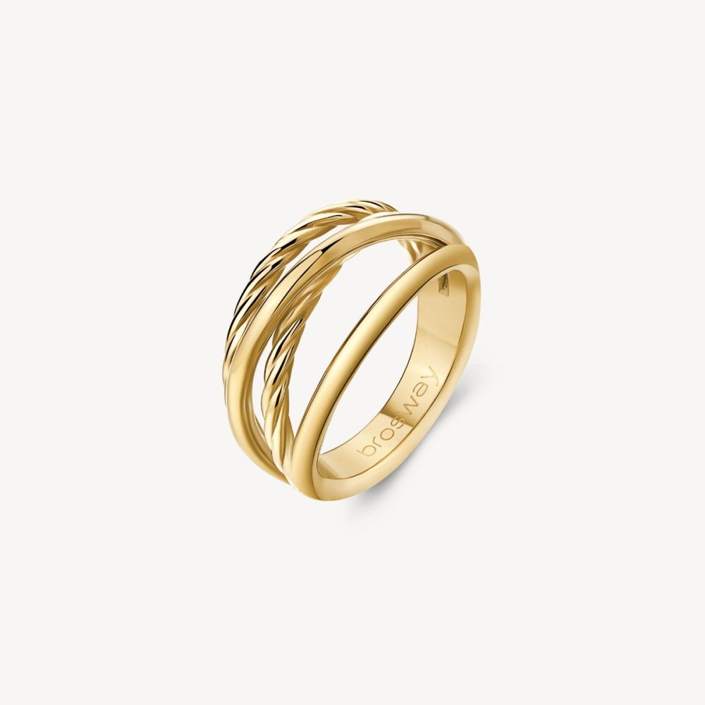 Brosway Anello Fascia Acciaio Gold Amy