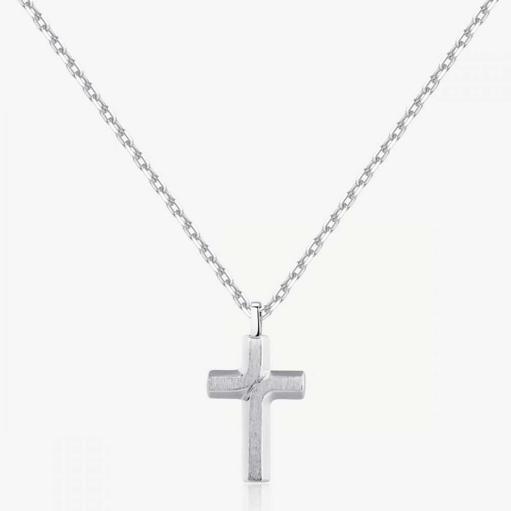 Brosway Collana Uomo Acciaio Croce Satinata Backliner