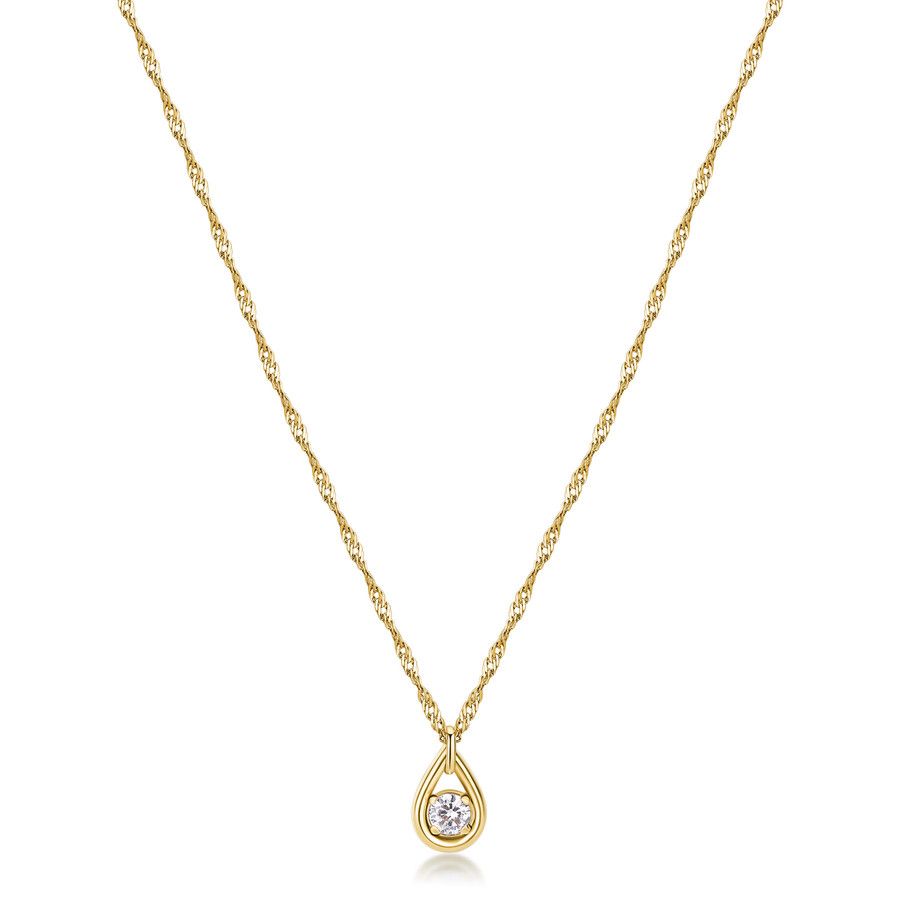 Brosway Collana Acciaio Gold Pendente Cubic Zirconia Ribbon