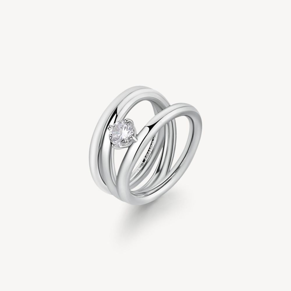 Brosway Anello Acciaio e Cubic Zirconia Ribbon