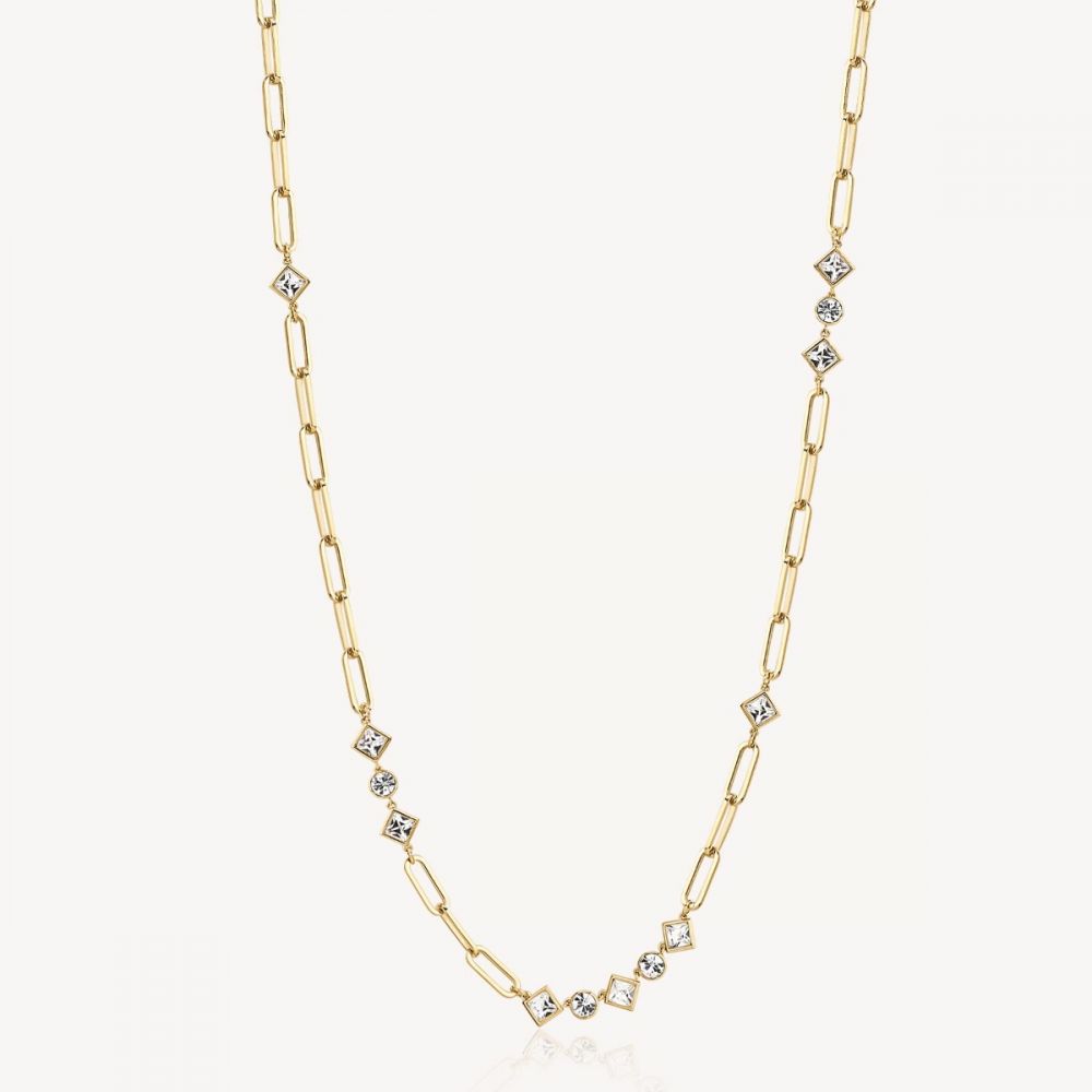 Brosway Collana Lunga Donna Acciaio Gold e Cristalli Emphasis