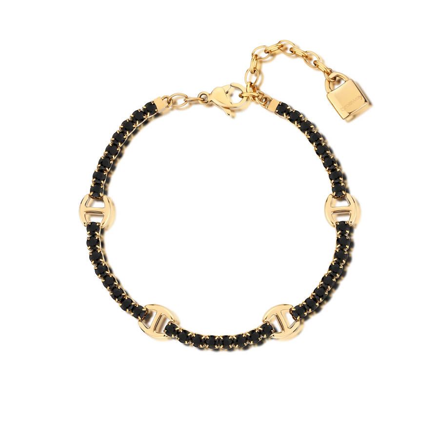 Brosway Bracciale Donna Acciaio Gold Cristalli Neri