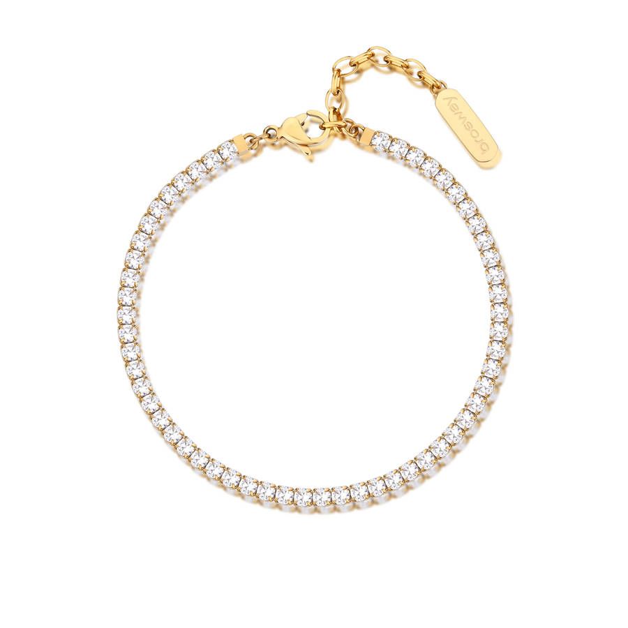 Brosway Bracciale Donna Acciaio Gold Cristalli Bianchi