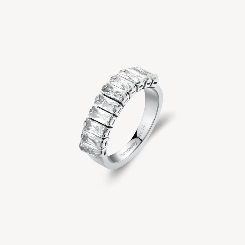 Brosway Anello Acciaio Cristalli Bianchi Desideri