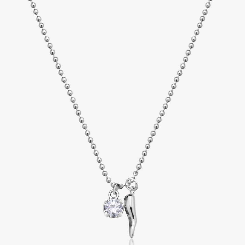 Brosway Collana Acciaio Zircone e Cornetto Desideri