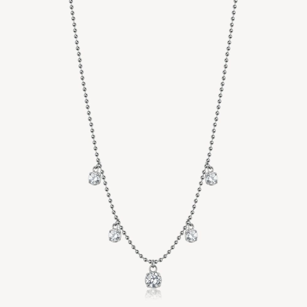 Brosway Collana Acciaio 5 Zirconi Bianchi Desideri