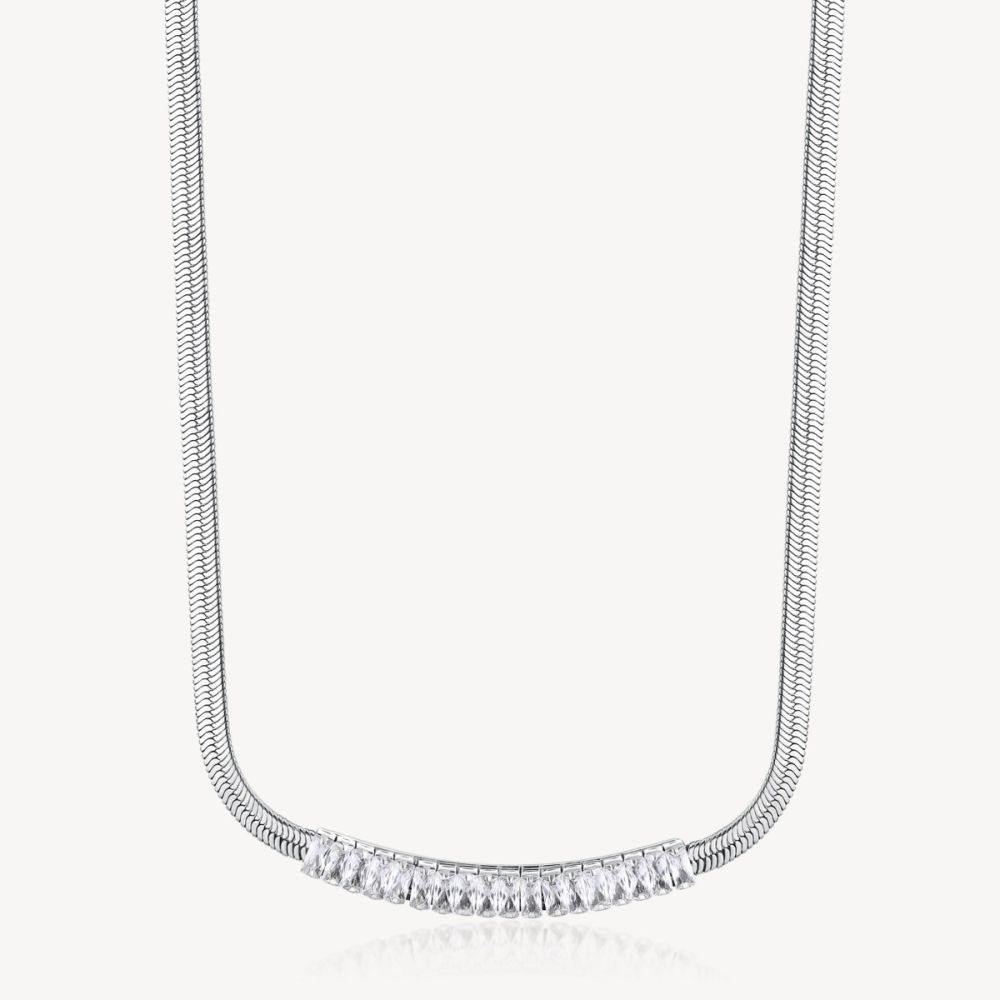 Brosway Collana Snake Acciaio e Cristalli Desideri