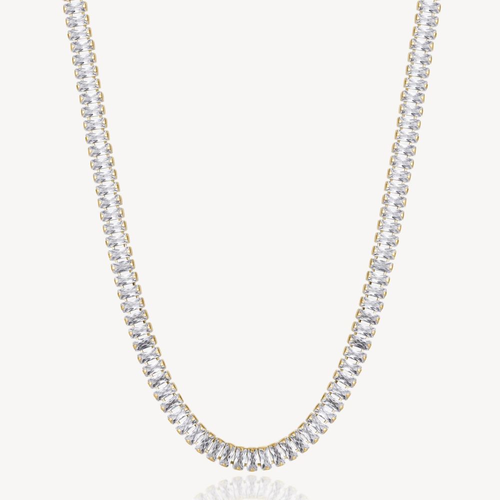 Brosway Collana Acciaio Gold e Cristalli Bianchi Desideri