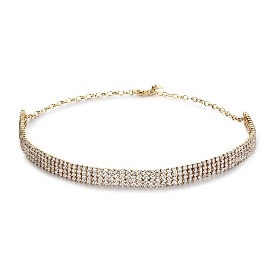 Brosway Tennis Choker Acciaio Gold Zirconi Bianchi Desideri