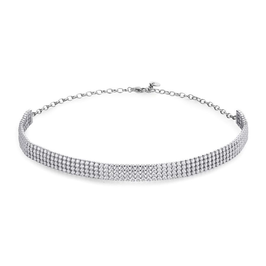 Brosway Tennis Choker Acciaio Zirconi Bianchi Desideri