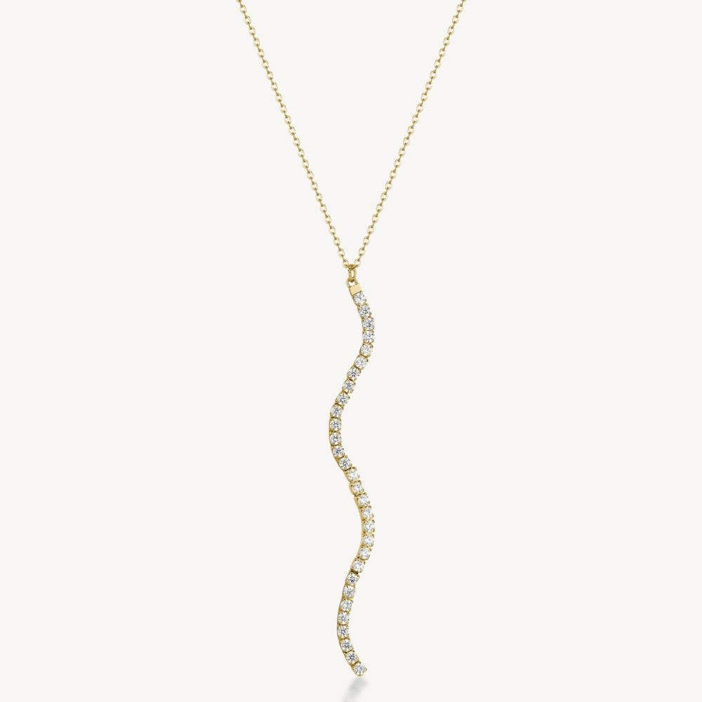 Brosway Collana Acciaio Gold Pendente S di Zirconi Bianchi
