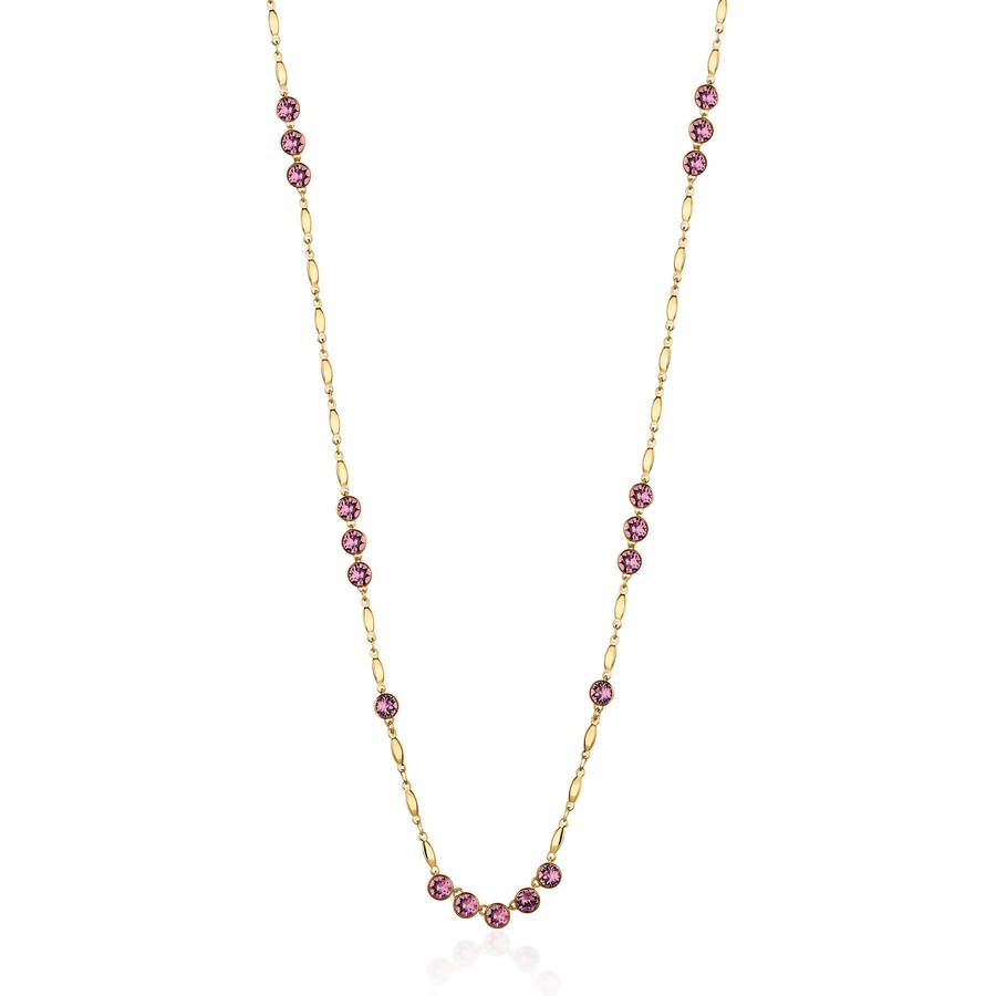 Brosway Collana Lunga Acciaio Gold Cristalli Rubino Affinity