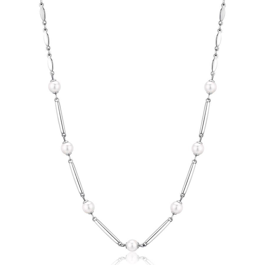 Brosway Collana Acciaio Perle Bianche Affinity