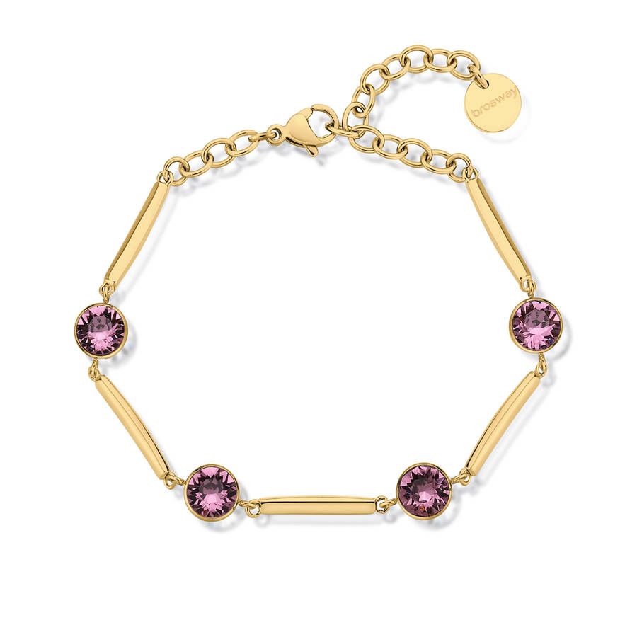 Brosway Bracciale Acciaio Gold Cristalli Rubino Affinity