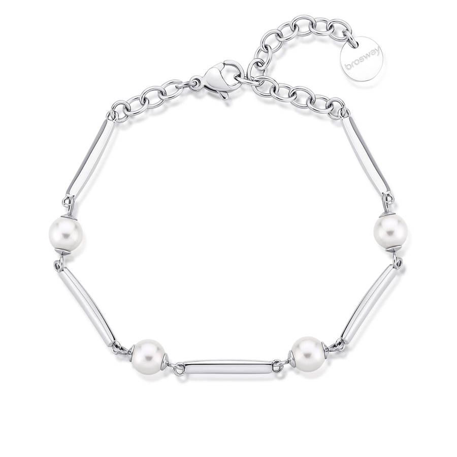 Brosway Bracciale Acciaio Perle Bianche Affinity