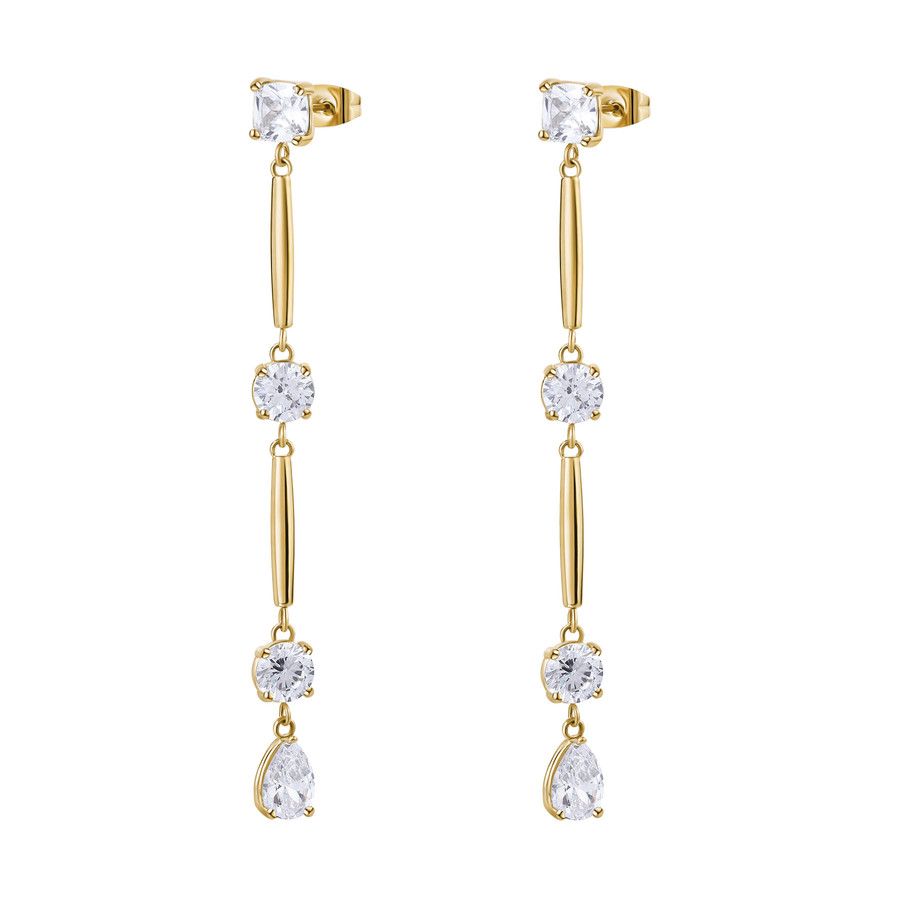 Brosway Orecchini Acciaio Gold e Cristalli Affinity