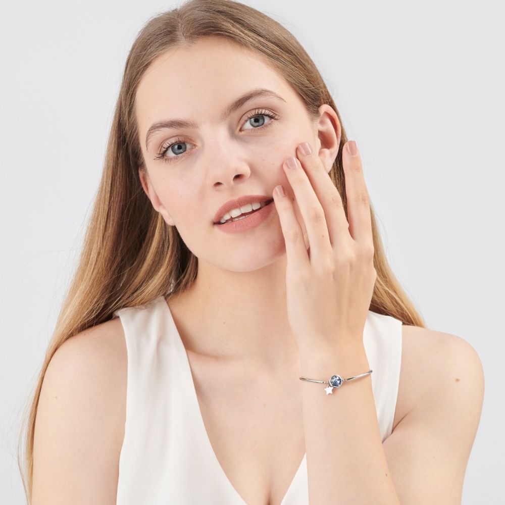 Brosway Bracciale Acciaio Cristallo Azzurro Chakra