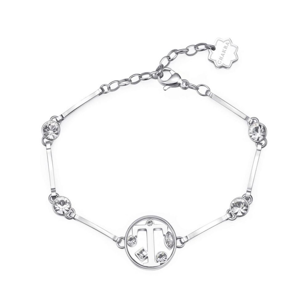 Brosway Bracciale Donna Acciaio Lettera T e Cristalli Chakra