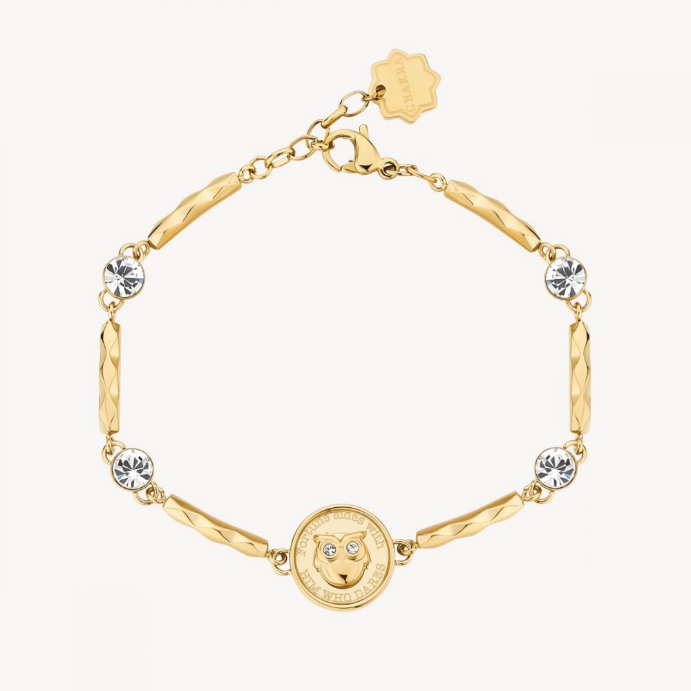 Brosway Bracciale Donna Acciaio Gold Gufo Portafortuna Chakra