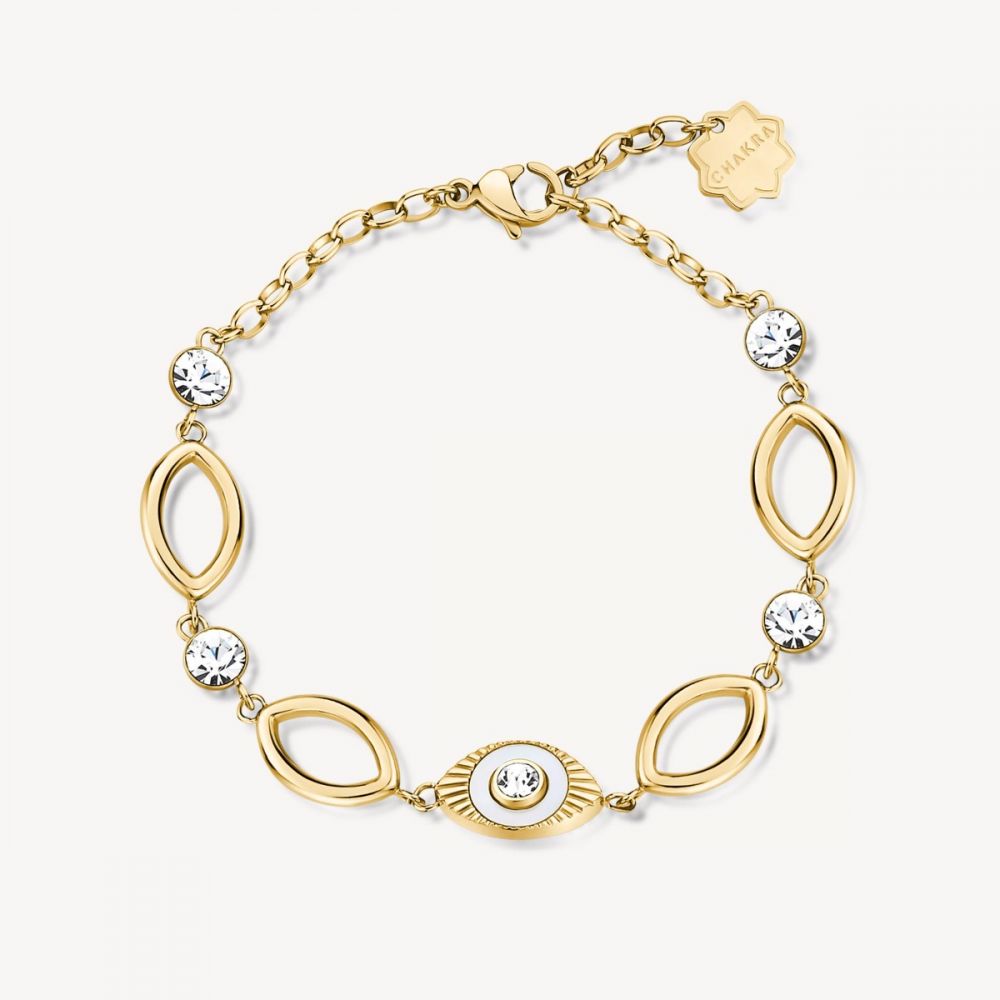 Brosway Bracciale Donna Acciaio Gold Occhio e Cristalli Chakra