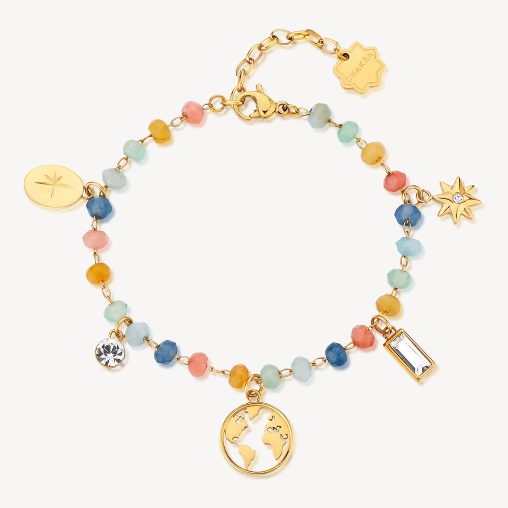 Brosway Bracciale Acciaio Gold Multi Charm Viaggi Chakra