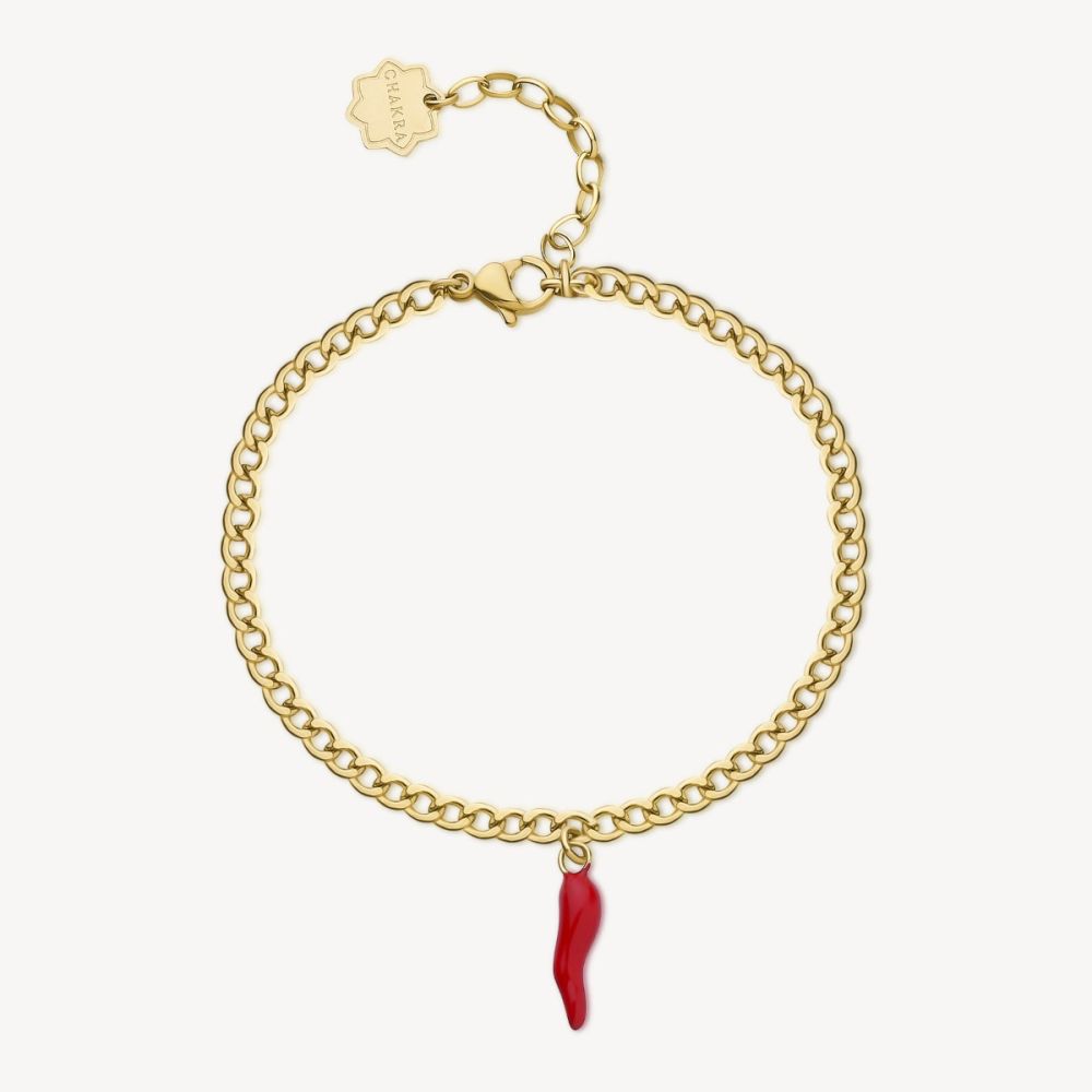 Brosway Bracciale Acciaio Gold Cornetto Rosso Chakra