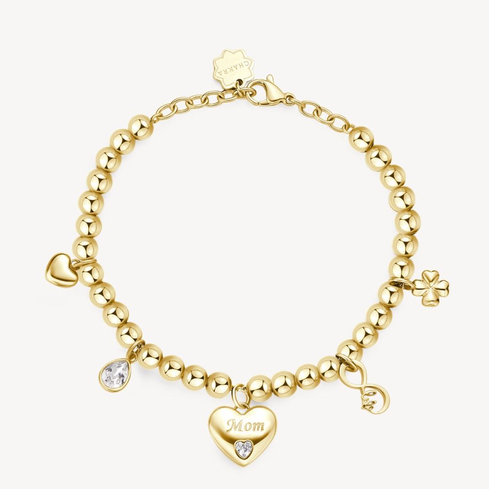 Brosway Bracciale Sfere Acciaio Gold Cuore