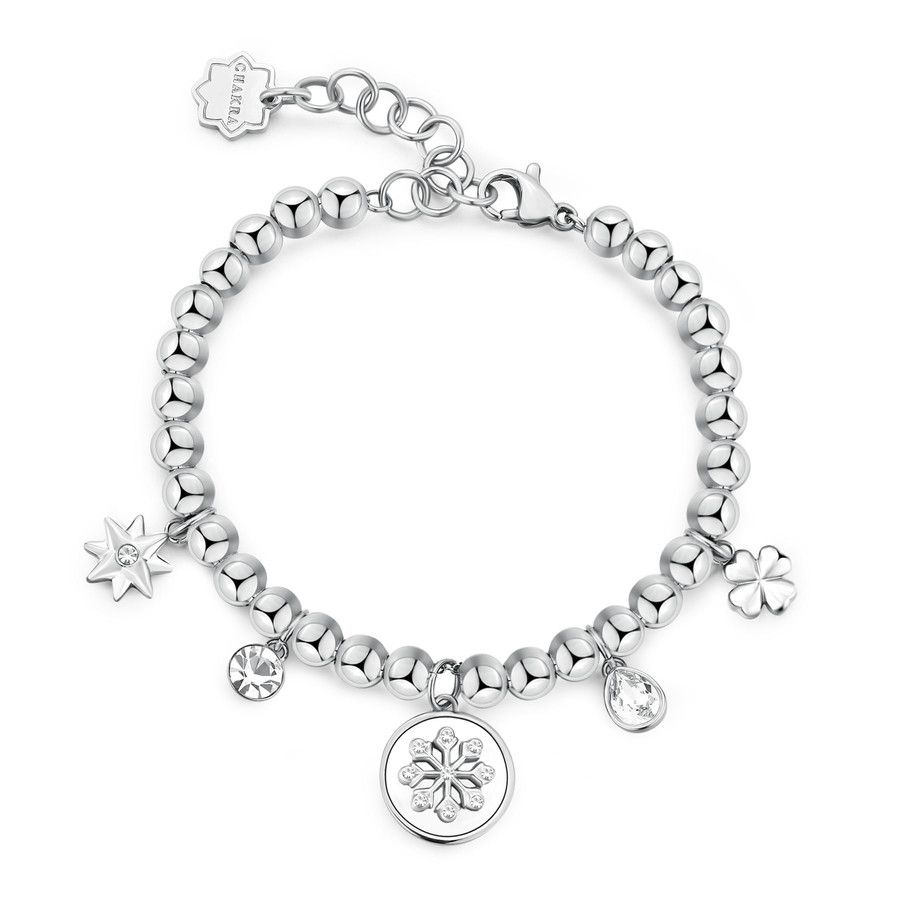 Brosway Bracciale Acciaio Sfere e Pendenti Chakra