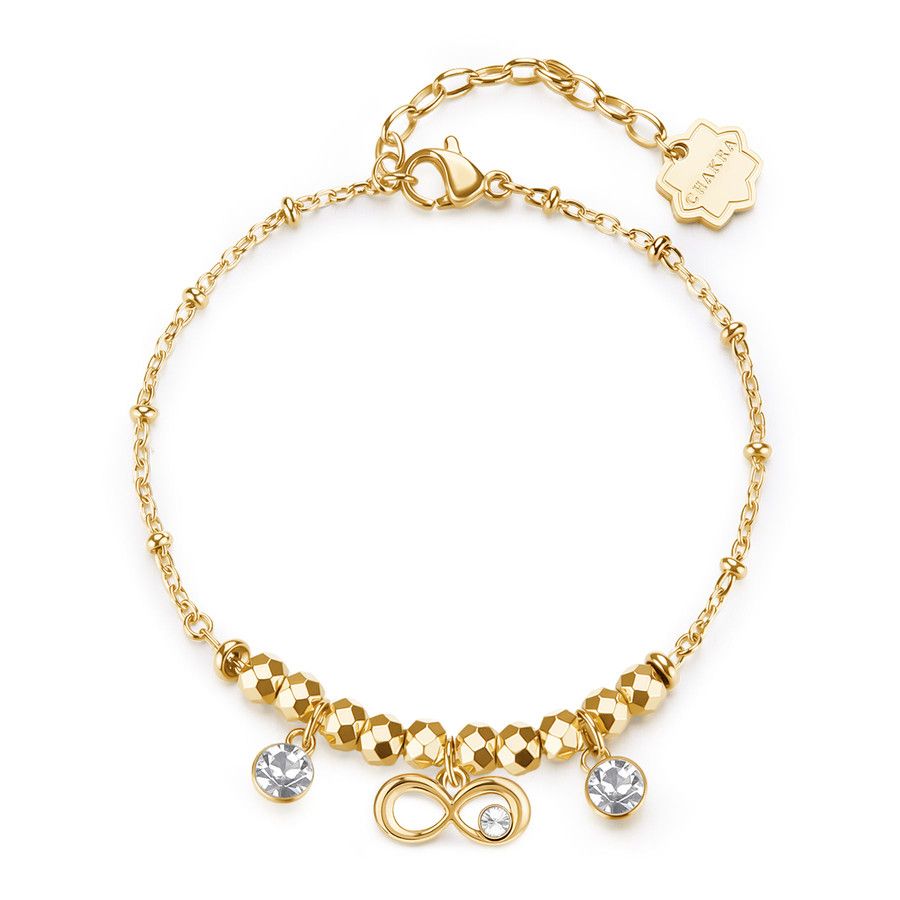 Brosway Bracciale Acciaio Gold Infinito e Cristalli Chakra