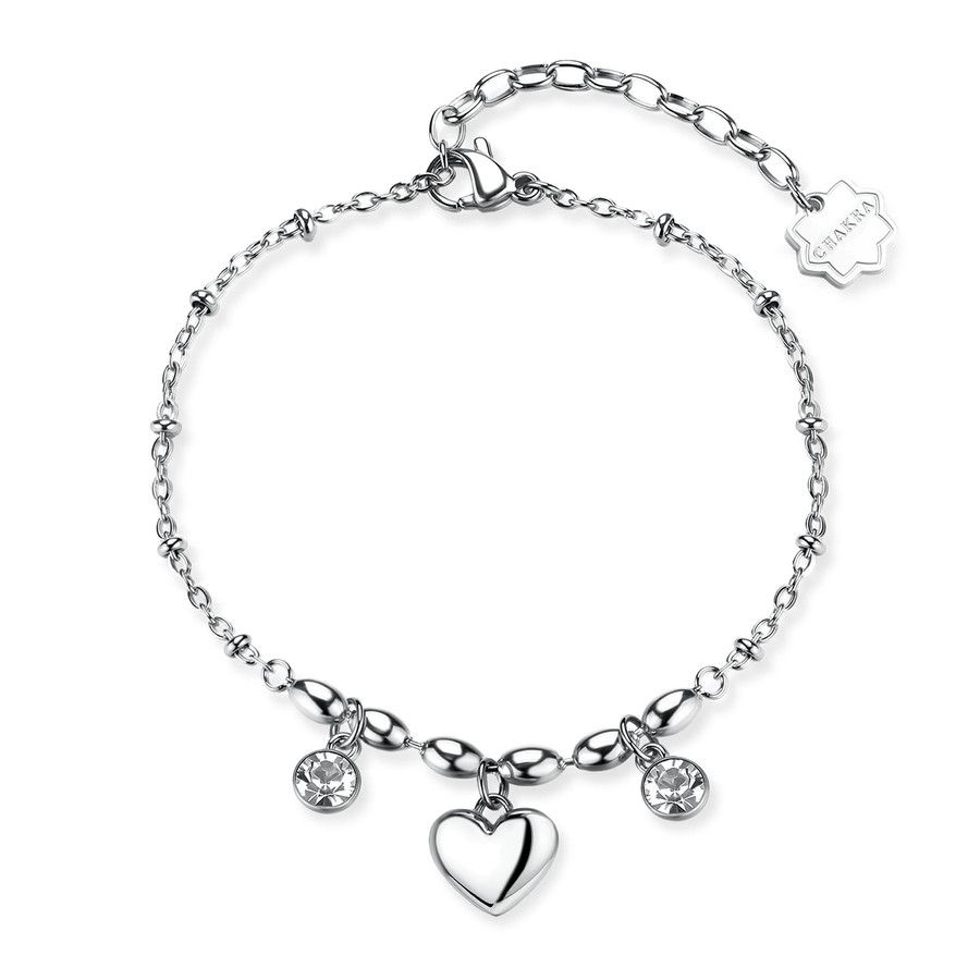 Brosway Bracciale Acciaio Cuore e Cristalli Chakra
