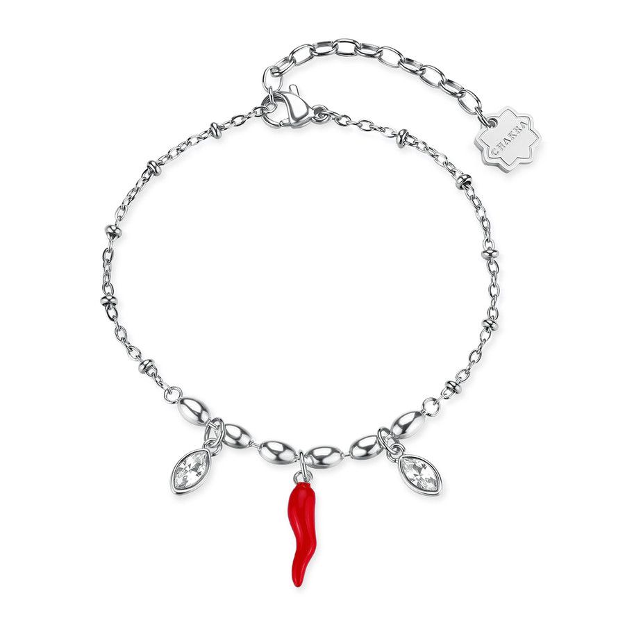 Brosway Bracciale Acciaio Cornetto e Cristalli Chakra