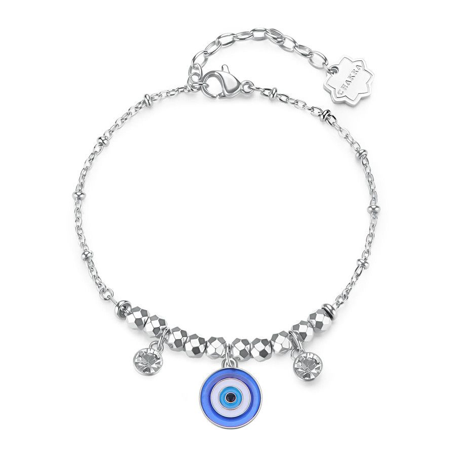 Brosway Bracciale Acciaio Occhio di Nazar e Cristalli Chakra