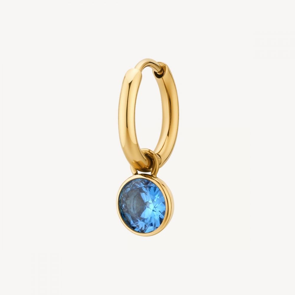 Brosway Mono Orecchino Acciaio Gold Cristallo Celeste Chakra