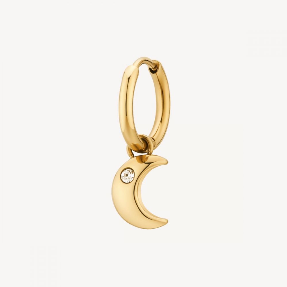 Brosway Mono Orecchino Acciaio Gold Luna Chakra