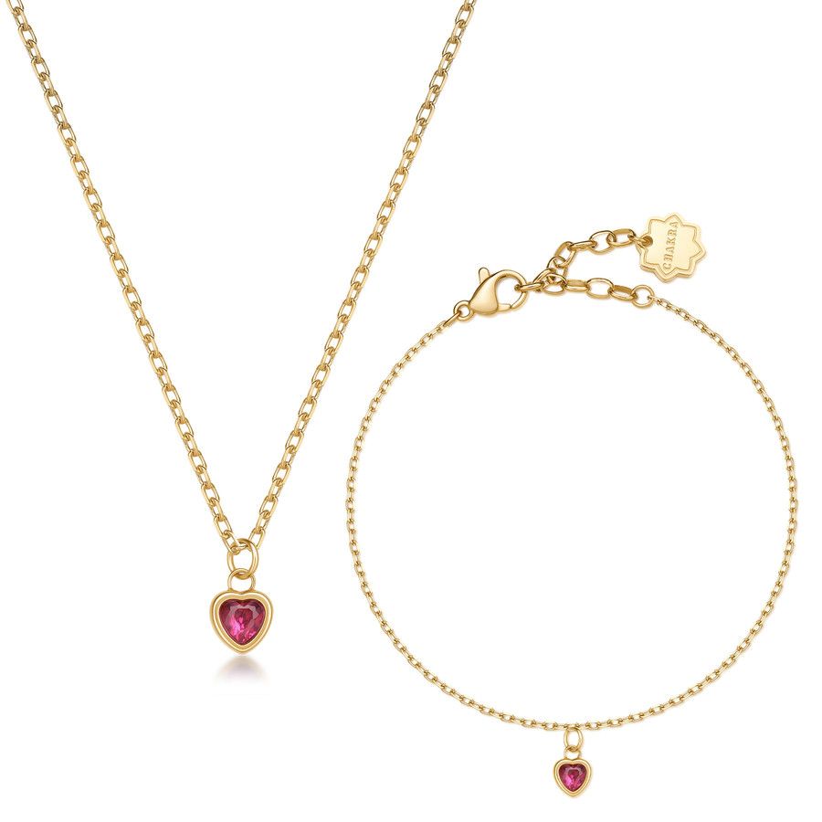 Brosway Set Collana+Bracciale Acciaio Gold con Cuore Chakra