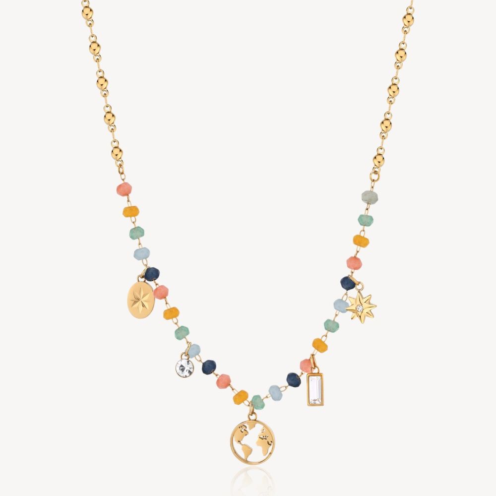 Brosway Collana Acciaio Gold Multi Charm Viaggi Chakra