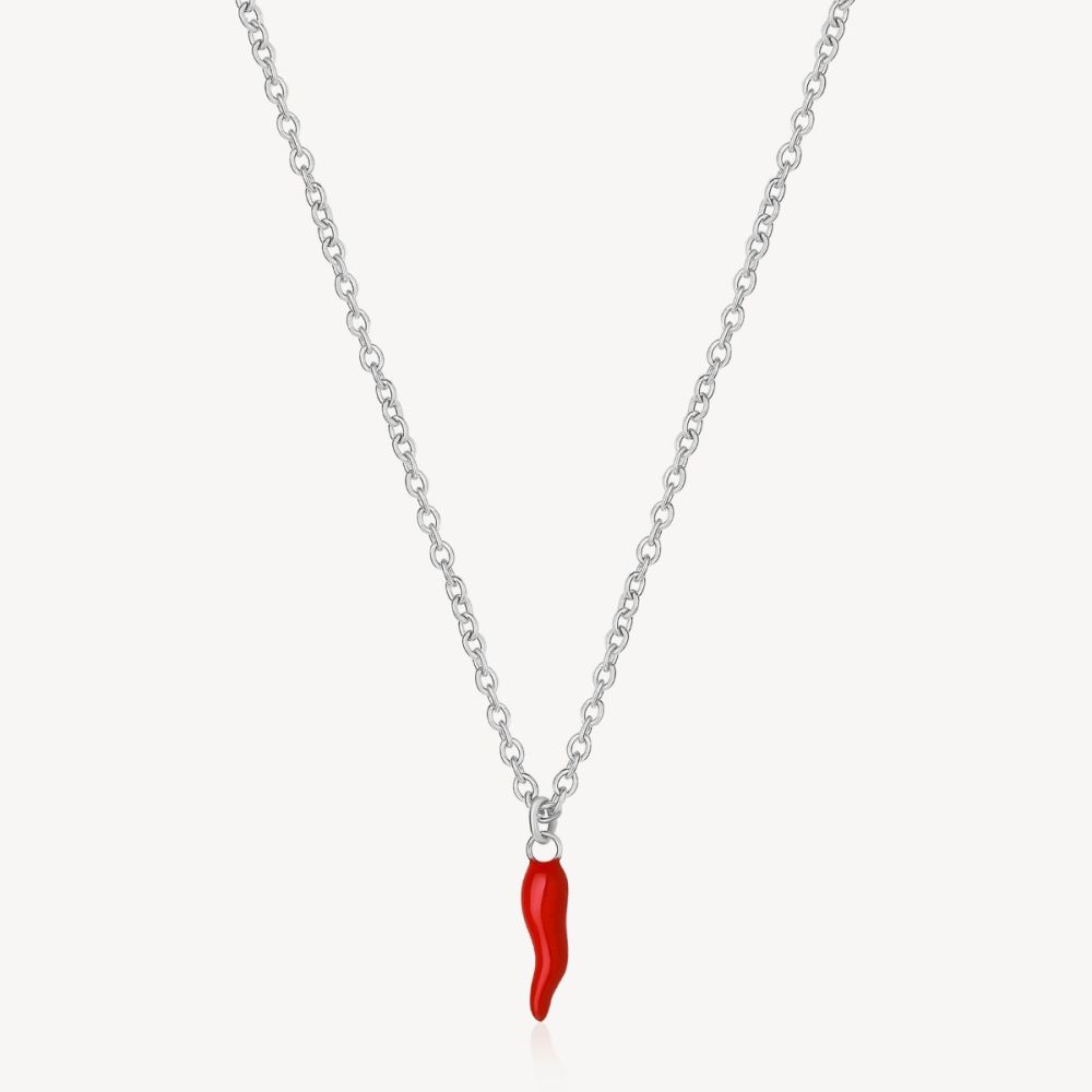 Brosway Collana Acciaio Cornetto Rosso Chakra
