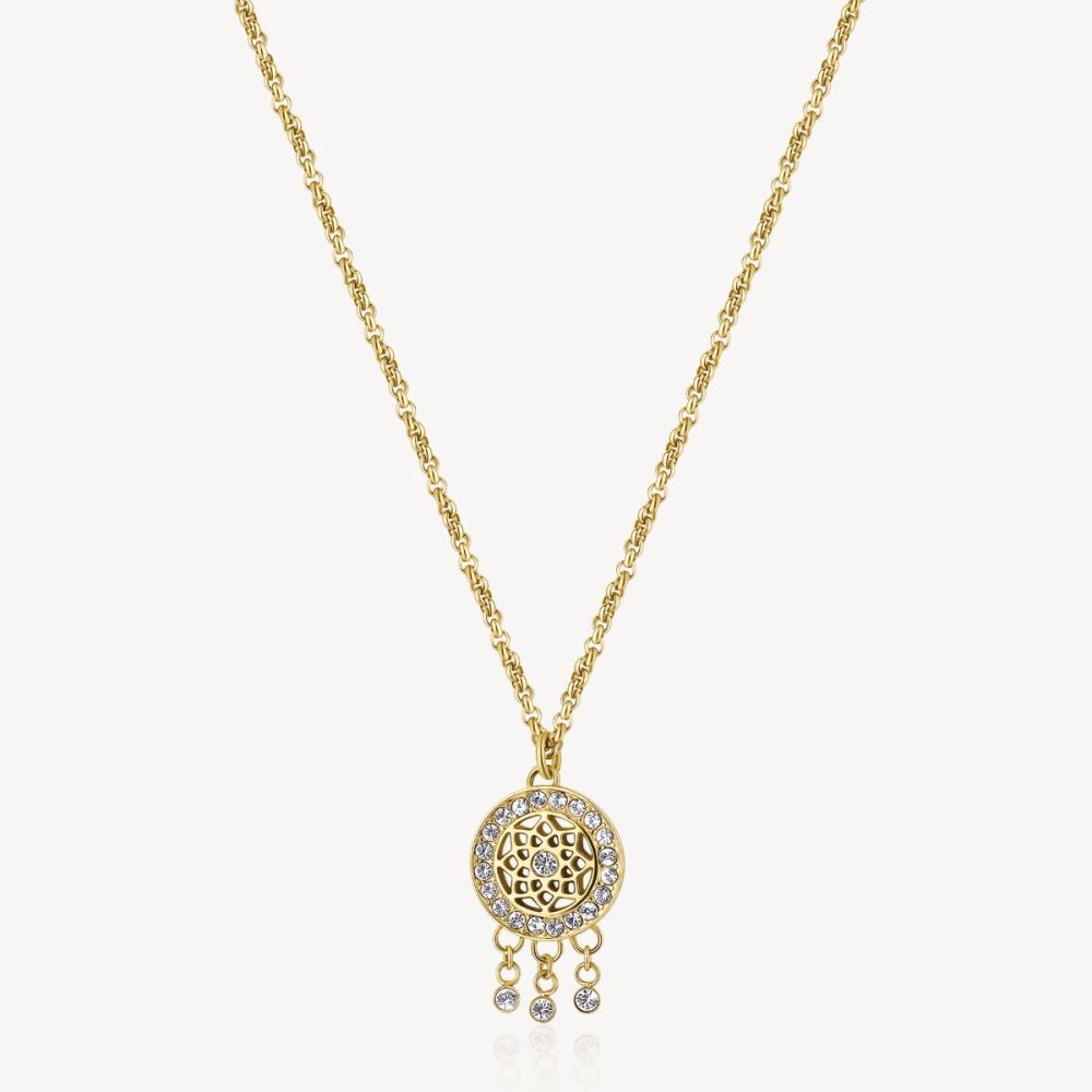 Brosway Collana Acciaio Gold Acchiappasogni e Zirconi Chakra