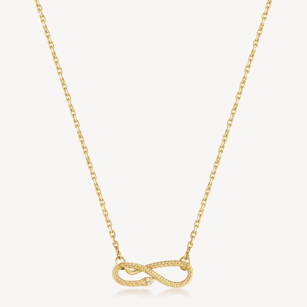 Brosway Collana Acciaio Gold Serpente e Cristalli Chakra
