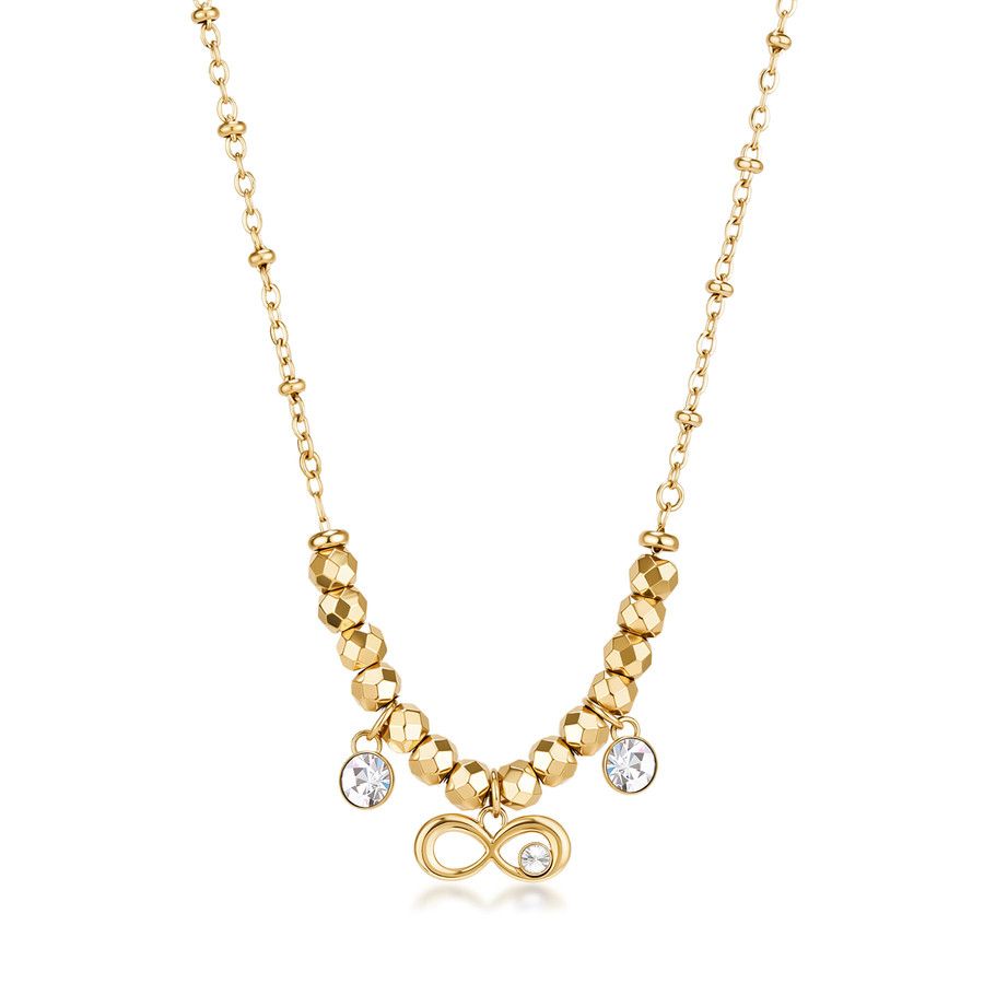 Brosway Collana Acciaio Gold Infinito e Cristalli Chakra